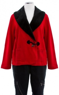 Lauren by Ralph Lauren Heritage Red 'Edgar' Long Sleeve Velvet Shawl Collar Jacket 2X