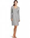 Hanro Women's Champagne Long Sleeve Gown, Grey Melange, Small