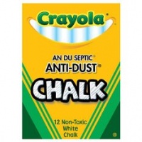 Crayola Non-toxic Anti-Dust White Chalk. (One Box)