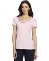 Nautica Sleepwear Women's Short Sleeve Ruffle Tee, Rose Heather, Small