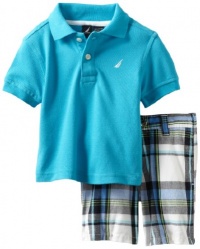 Nautica Baby-Boys Infant 2 Piece Solid Polo Short Set