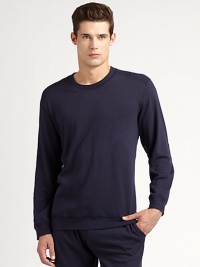 Brushed cotton lends remarkable comfort to a easy-wearing shirt for lounging and layering alike. CrewneckCottonMachine washImported