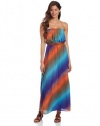 Sequin Hearts by My Michelle Juniors 57 Inch Belted Maxi Dress, Blue/Orange, Medium