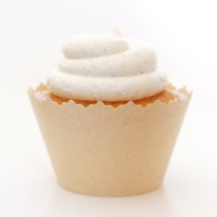 Glitter Creamy Ivory Pearl Twinkle Cupcake Wrapper - Set of 12 - Dazzling Liners for Anniversaries