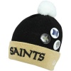 New Era New Orleans Saints Button Up Cuffed Knit Beanie - Black/Old Gold