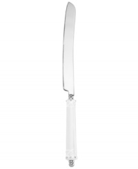 Cut the cake with the elegant Lenox Bliss cake knife. Wedding-white porcelain laced with frilly raised detail and sparkling accents gets happy couples off to a sweet start.