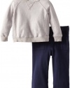 Splendid Littles Baby-Boys Newborn Slub Jersey Sweathshirt Set, Dime, 3-6 Months