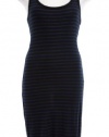 Splendid Black Striped Florence Racer Back Midi Dress Small