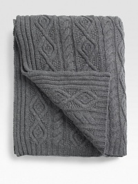 Bring the luxury of cashmere into your home soft-to-the-touch cable-knit throw.12-ply cashmere56 X 72Dry cleanImported