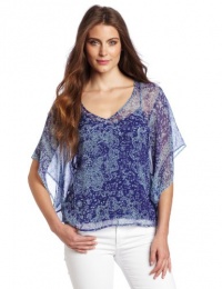 Ella moss Women's Rio Flutter Sleeve Top, Nightfall, Large