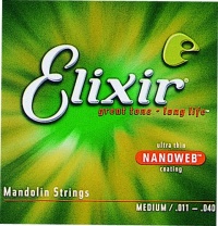 Elixir Strings Mandolin Strings, 8 String, Medium, Acoustic NANOWEB Coating