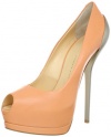 Giuseppe Zanotti Women's E36041 Peep-Toe Pump,Peach,8 M US