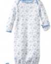 Gerber Baby-Boys Organic 3-Piece Layette Starter Set Gown with Cap and Booties, Blue, 0-6 Months