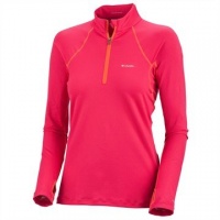 Columbia Women's Baselayer Heavyweight Long Sleeve 1/2 Zip, Bright Rose, Large