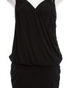 Guess Jet Black Jersey 'Katrice' Draped Sleeveless Halter Dress X-Large