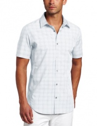 Calvin Klein Sportswear Men's Short Sleeve Yarn Dye Gingham Check Woven Shirt