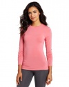 Cuddl Duds Women's Softwear Long Sleeve Crew Neck, Rose, Large