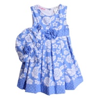 Nannette Baby-Girls Infant Floral Printed Poplin Dress and Matching Panty Set