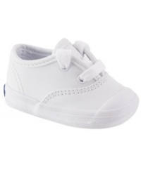 From playing at home or being on the go, these toe-cap sneakers from Keds mix daintiness and durability for long-lasting cute.