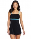 Fit 4 U Women's Colorblock Double Strap Bandeau Dress