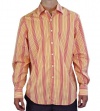 Tommy Bahama Men's Kingston Stripe Long Sleeve Shirt Orange TI3323-4523