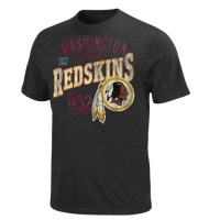 NFL Mens Washington Redskins Line To Gain Black Short Sleeve Crew Neck Tee