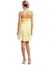 BCBGMAXAZRIA Womens Margo Strapless Silk Cocktail Dress,Pale Lime,10