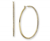 Lauren Ralph Lauren Earrings, Gold-Tone Mixed Metal and Crystal Accent Hoop