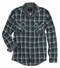 Calvin Klein Jeans Men's Typography Long Sleeve Plaid Shirt