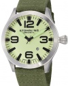 Stuhrling Original Men's 141B.331D5 Aviator Tuskegee Skylancer Swiss Quartz Date Green Canvas Strap Watch