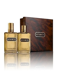 A classic Aramis set that contains an Eau de Toilette 1.7 oz./50 ml and After Shave 2 oz./60 ml. Perfect for gift-giving any time of the year.