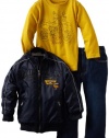 Calvin Klein Boys 2-7 Tee And Jean Jacket, Navy, 4T