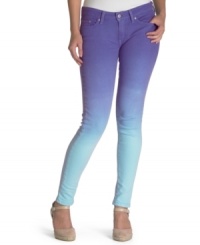 Take a dip in the color pool! Levi's 535 denim leggings sport the brightest hues and a killer ombre wash.