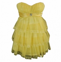 Morgan Dress, Ruffle Tiered Tulle Lace Sweetheart Banana 5/6