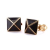 Kenneth Jay Lane Pyramid Stud Earrings Black Enamel