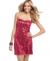 A sequined, sweetheart neckline mini dress from Sugar & Spice means it's going to be a night to remember!