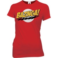 BIG BANG THEORY -- BAZINGA -- RED JUNIORS TEE