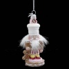 HOLLY CHUBBY GINGERBREAD NUTCRACKER GLASS ORNAMENT