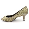 Tahari Women's Marie Sequined Peep Toe Pumps in Gold