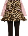 Bonnie Baby-girls Infant Leopard Print Fleece Legging Set, Brown, 12 Months