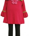 Bonnie Jean Girls 2-6X Knit Bubble Top Leggging Set, Fuchsia, 2T