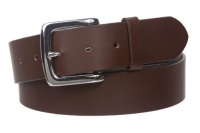 1 1/2 (38mm) Square Nickel Free Snap On Plain Non-Leather Jean Belt Size: S/M - 30~32 Color: Brown