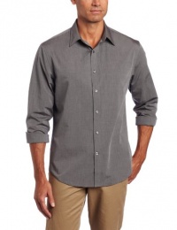 Perry Ellis Men's Long Sleeve Iridescent Chambray Woven