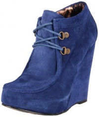 Betsey Johnson Women's Ryaan Bootie,Blue Suede,10 M US