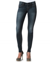 Rock a lean and polished look in Camden Rose: Silver Jeans' five-pocket, dark wash jeggings.