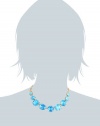 Betsey Johnson Iconic Stone Blue Large Gem Necklace, 19