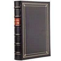 3-Ring Black Leather BI-DIRECTIONAL memo pocket album for 204 photos -