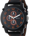 Breda Men's 8135_orange Colton Black Bezel Orange Accented Silicone Band Watch