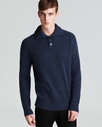 Soft wool blends with supple cashmere, attending to your taste for quality materials and well-crafted designs. A handsome sweater in a unique waffle knit, from Burberry Brit.