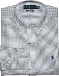 Polo Ralph Lauren Classic-Fit Tattersall Broadcloth Dress Shirt, White/Blue, 18 34/35